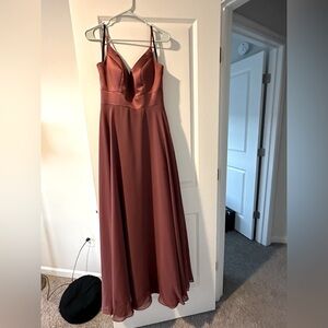 Sorella Vita Designer Bridesmaid Gown - Mauve/Wine color - size 12